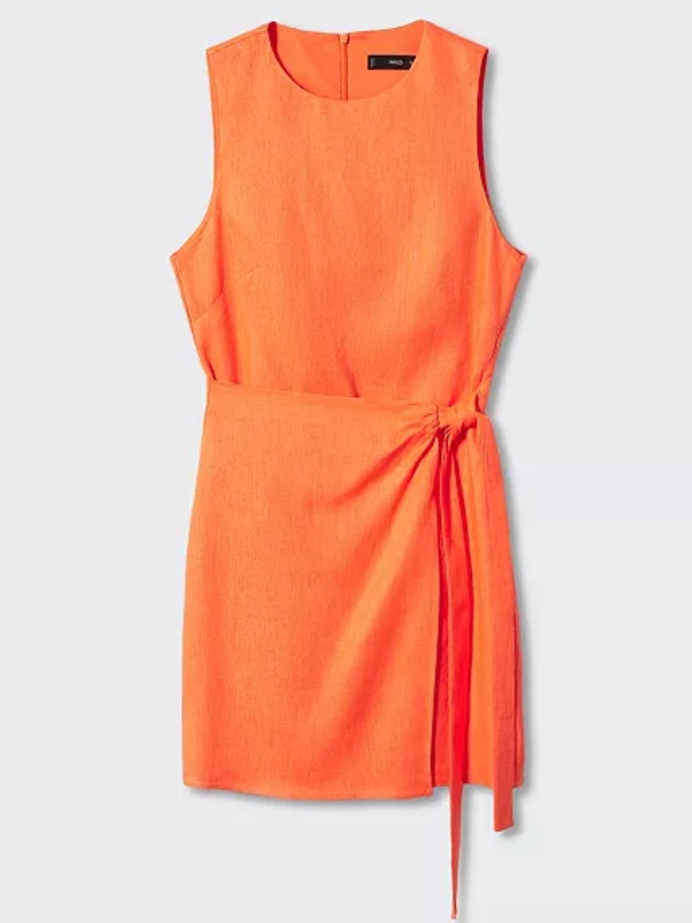 MANGO Orange Sarong Linen Dress size M